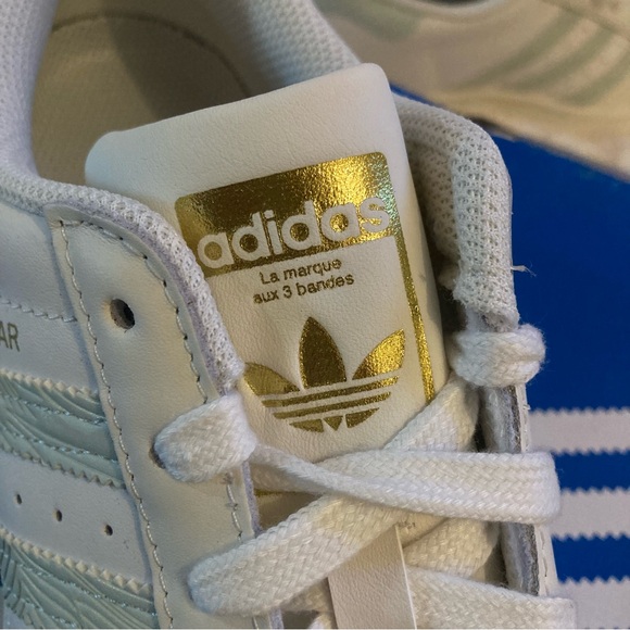 Adidas Superstar W off white linen green sneakers NWT and in box - Picture 10 of 10